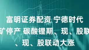 富明证券配资 宁德时代旗下锂矿停产 碳酸锂期、现、股联动大涨